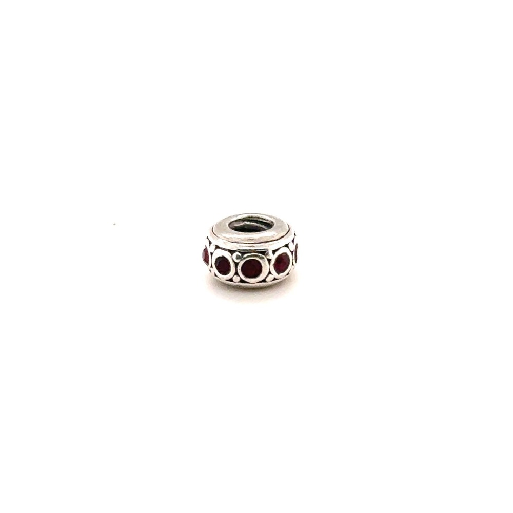 Chamilia Sterling Silver Ruby Red Swarovski Crystal Eternity Bead Charm